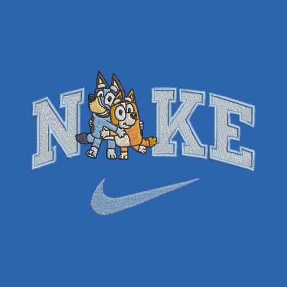 Nike Bluey Bingo Embroidered Adult Unisex Crewneck Sweatshirt Dog Sisters - Picture 1 of 6